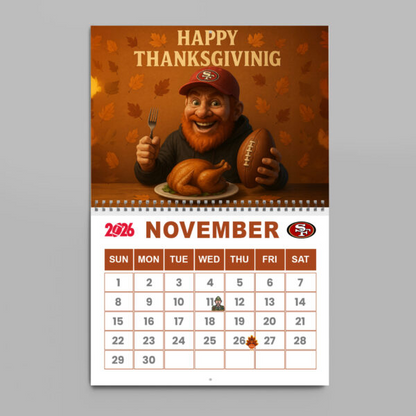 Premium NFL X SF  2026 Wall Calendar NDT NHM