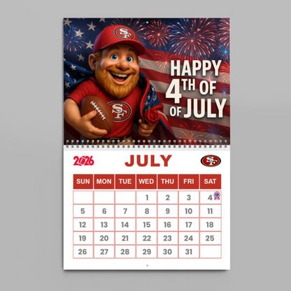 Premium NFL X SF  2026 Wall Calendar NDT NHM