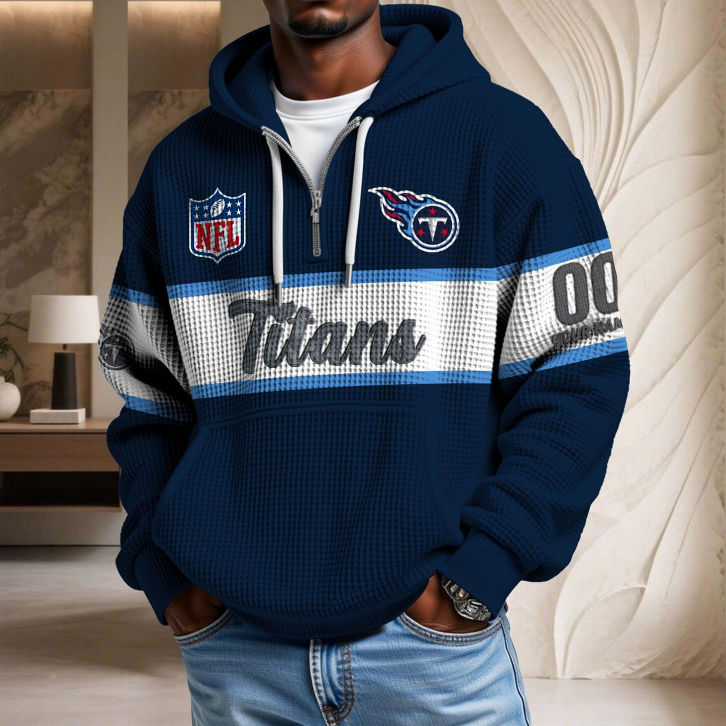 Premium NFL x TEN Waffle Half Zip Hoodie DATND TANTD