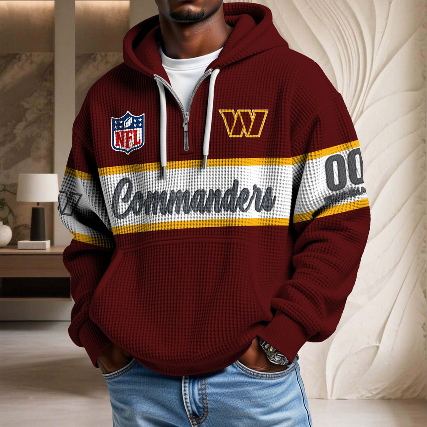 Premium NFL x WAS Waffle Half Zip Hoodie DATND TANTD