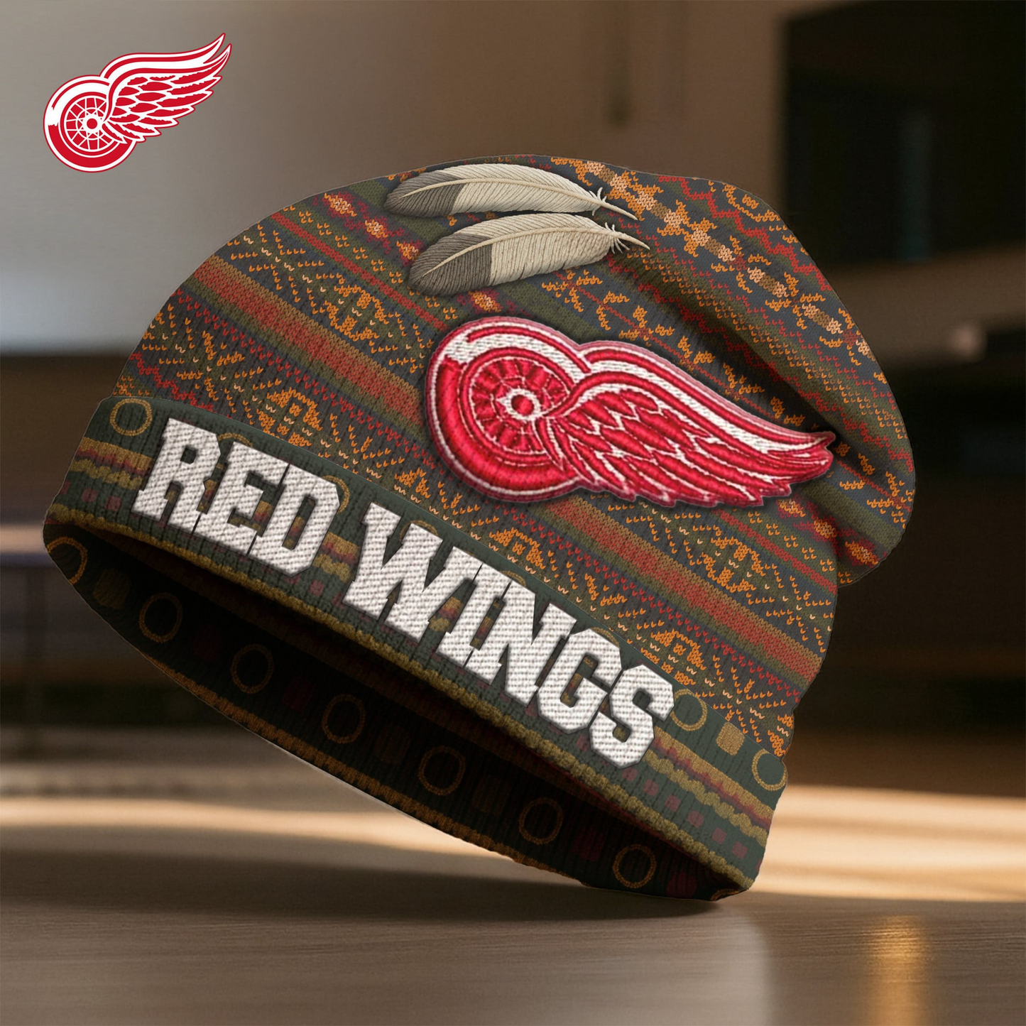 Premium NHL X DRW  Feathered Beanie Hat NDT LVH