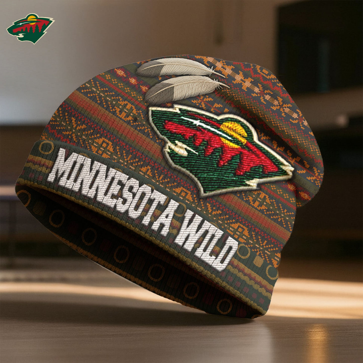 Premium NHL X MW  Feathered Beanie Hat NDT LVH