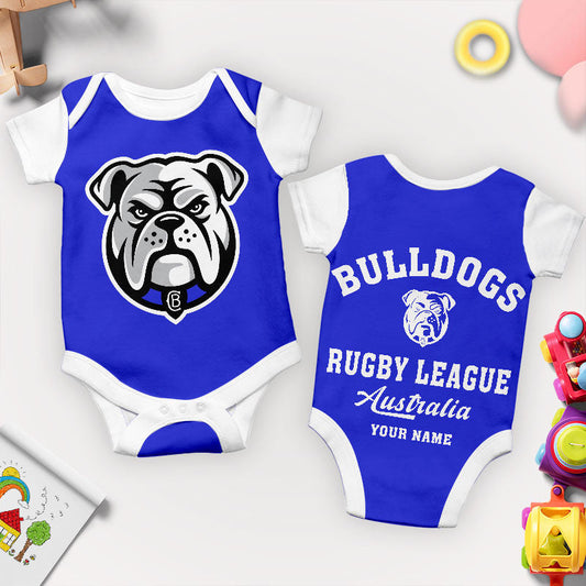 PREMIUM NRL X CB New Baby Romper Custom Name For Kids NDT LVH