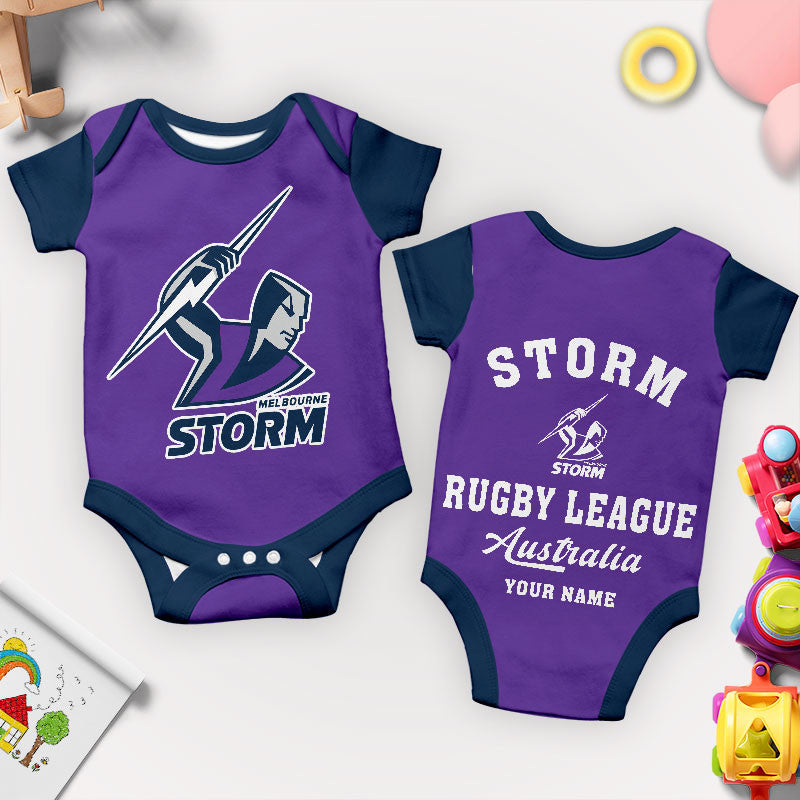 PREMIUM NRL X MS New Baby Romper Custom Name For Kids NDT LVH