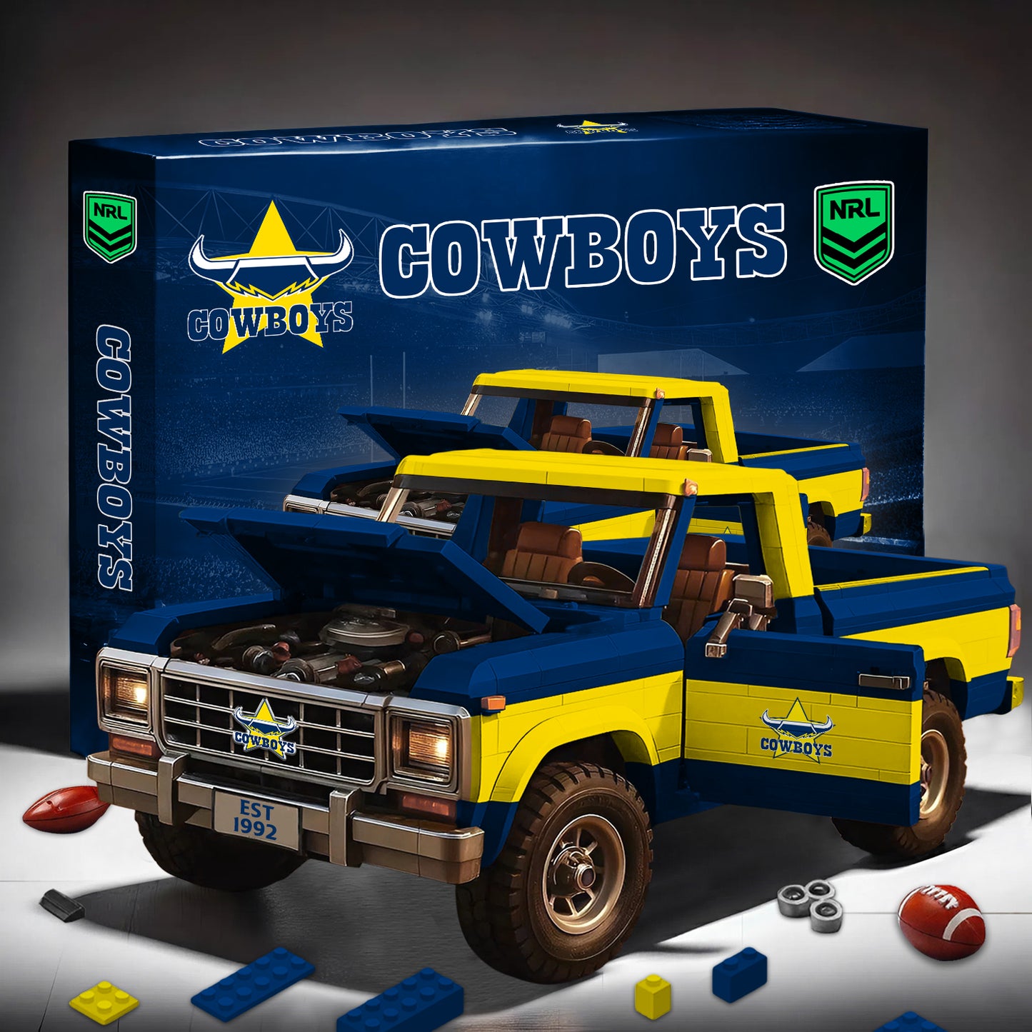 PREMIUM NRL X NQC 3D Building Blocks Truck Ford Car Model Set NDT NHM