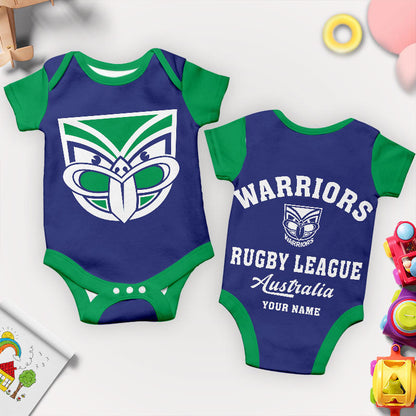 PREMIUM NRL X WAR New Baby Romper Custom Name For Kids NDT LVH