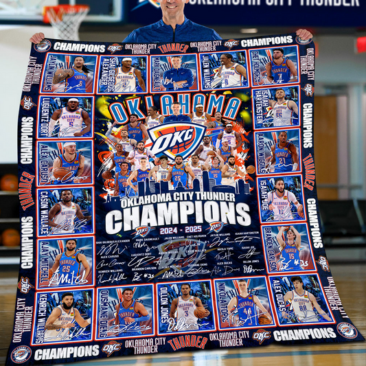 OKC Champions 2025-Fleece Blanket DATND TANTD