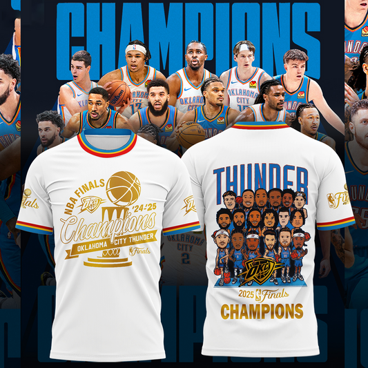 OKC 2025 NBA Finals Champions Shirt V2 DatND DVT white