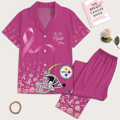 PS Premium NFL Breast Cancer October Button Pajamas Set DDT NTL
