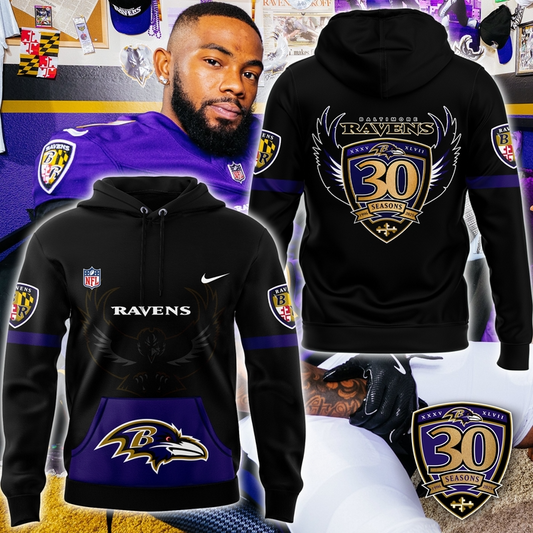 Ravens to Celebrate 30th NFL Season in 2025 V2 Hoodie DDT CTND