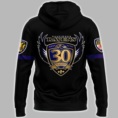 Ravens to Celebrate 30th NFL Season in 2025 V2 Hoodie DDT CTND