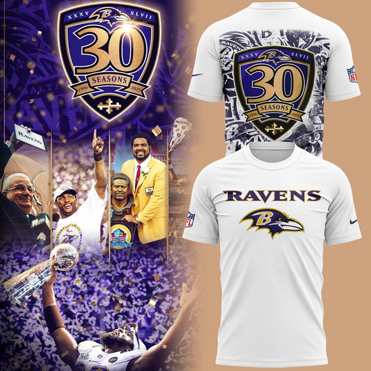Ravens to Celebrate 30th NFL Season in 2025 V2 Tshirt DDT CTND