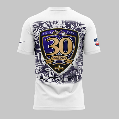 Ravens to Celebrate 30th NFL Season in 2025 V2 Tshirt DDT CTND