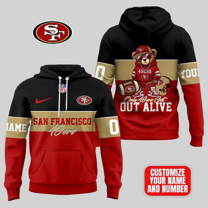 SF49 Premium NFL Customizable Teddy Bear Hoodie DDT HLPHUONG