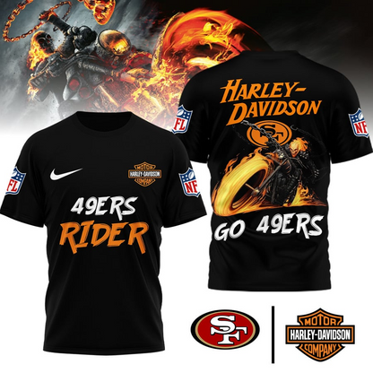 SF49 Premium NFL Ghost Rider Motorcycle 3D Shirt DDT CTND