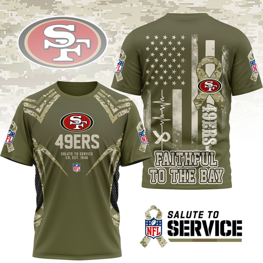 SF49 Premium NFL Salute to Service Camo 3D Shirt DDT CTND