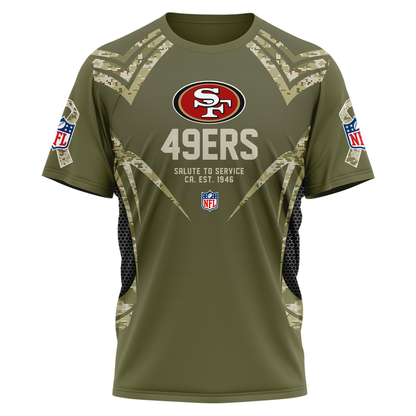 SF49 Premium NFL Salute to Service Camo 3D Shirt DDT CTND