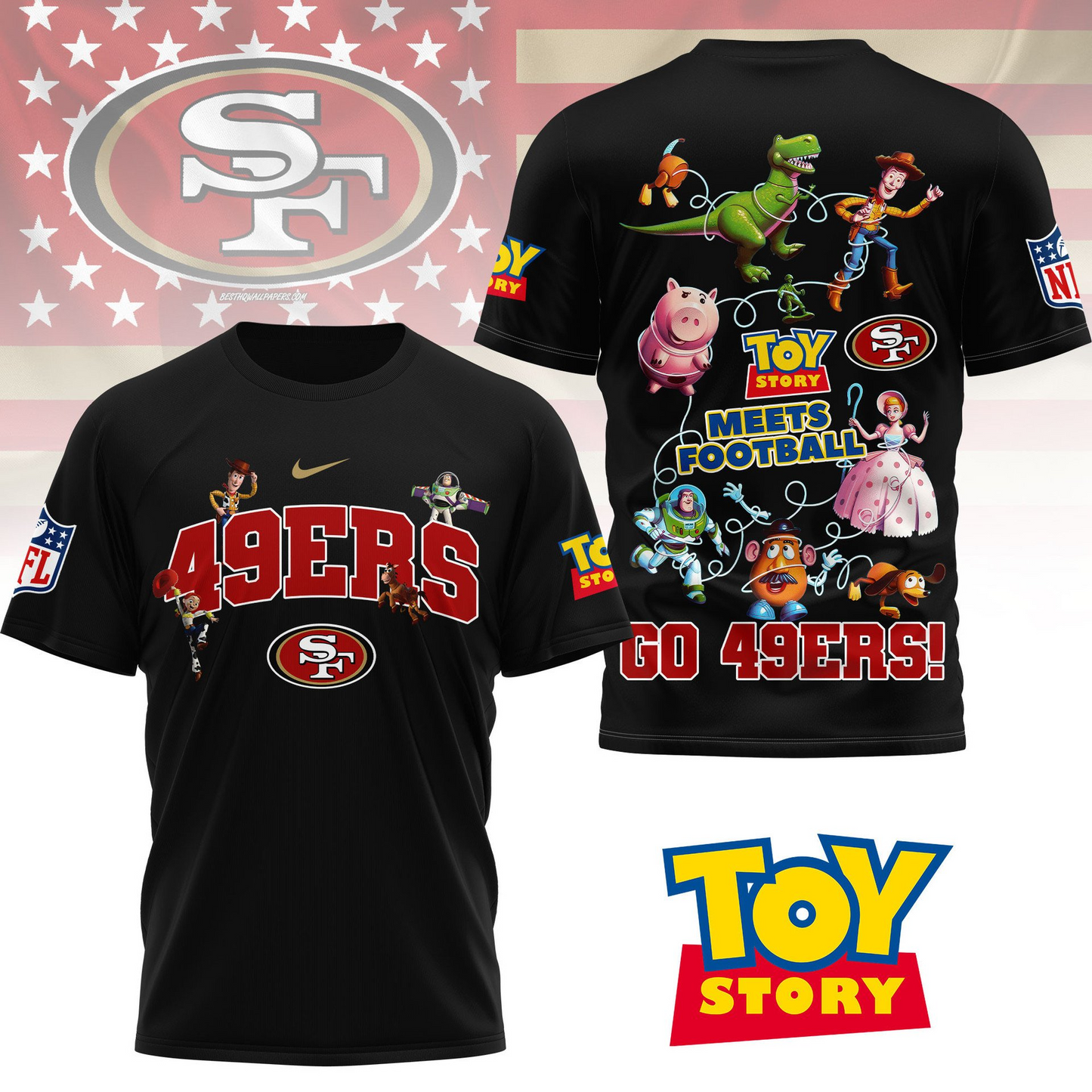SF49 Premium NFL Toy Story Fan 3D Shirt DDT CTND