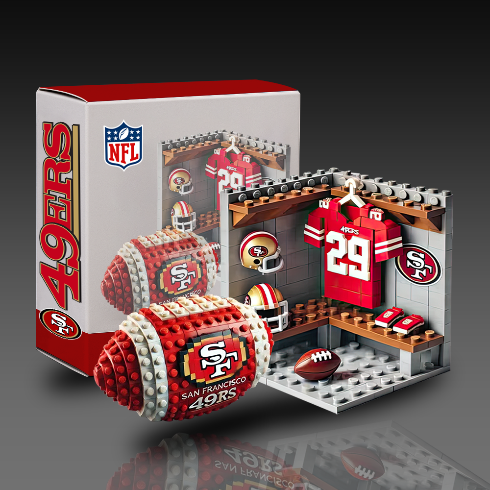 SF49 x NFL Team Ball & Changing Room Building Block Football Set DDT CTND