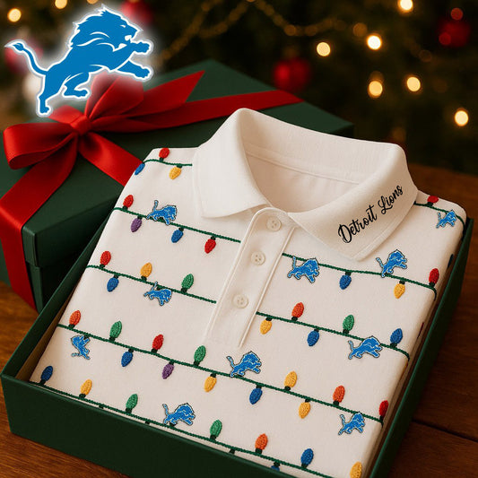 SIGNATURE NFL X DET Christmas Polo Shirt 2025 NDT NHM