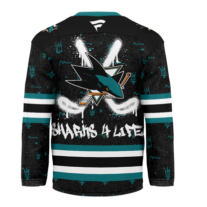 SJS Premium NHL Graffiti My Team 4 Life Hockey Jersey DDT NTL