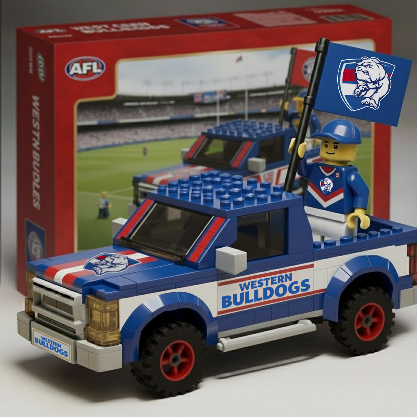 WB x AFL Building Blocks Truck Toy Set DatND DVT