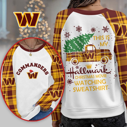 WC Premium NFL Cozy Round Neck Raglan Sleeve Sweatshirt DDT CTND