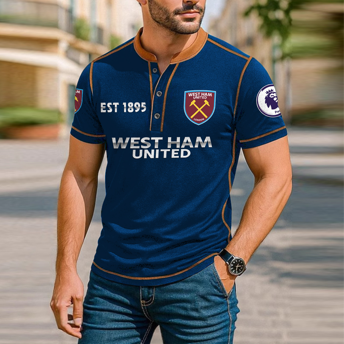 WES Premium Men's Short Sleeve Henleys DatND DVT