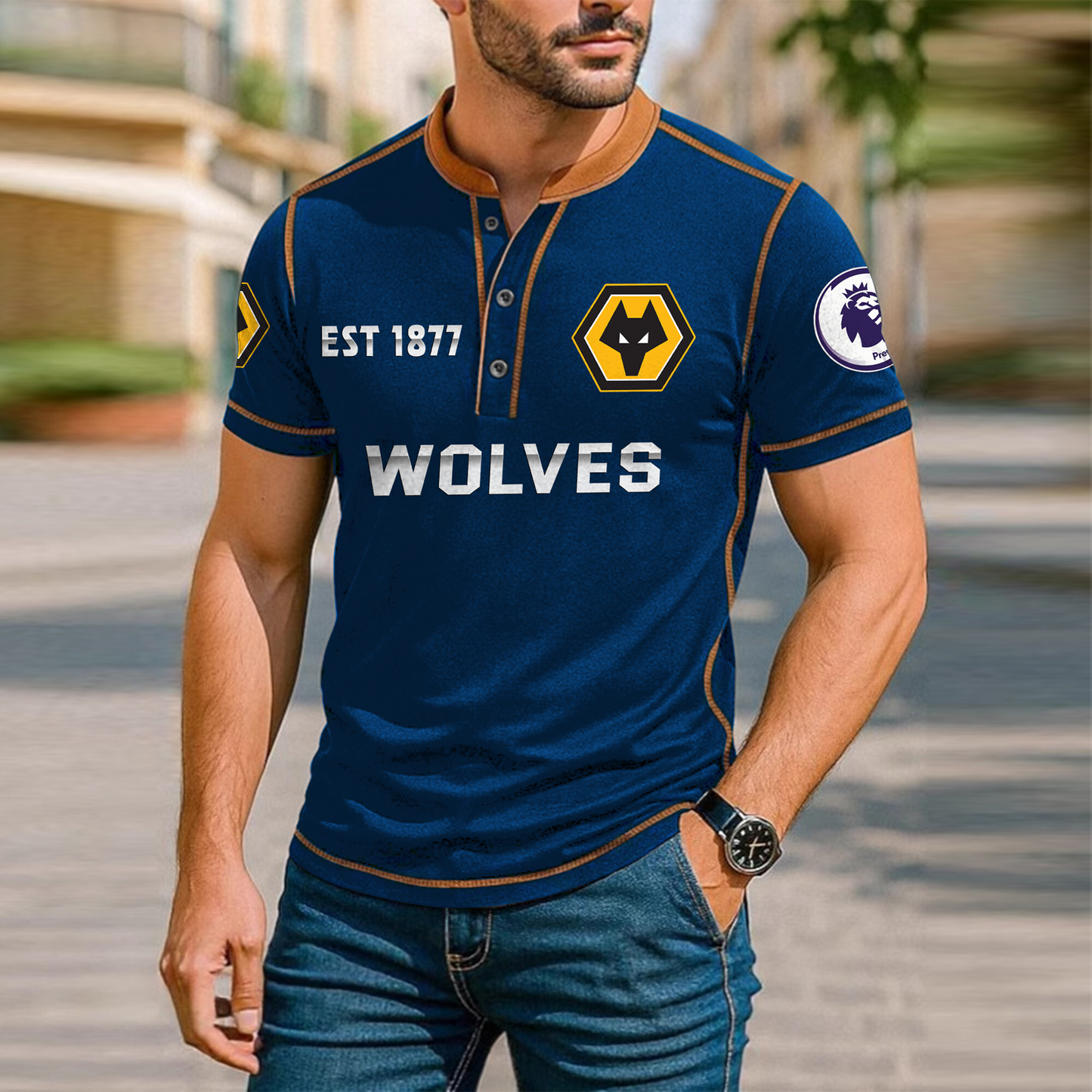 WOL Premium Men's Short Sleeve Henleys DatND DVT